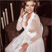 Women's Clothing Summer White See Through Deep V Mesh Skirt_ecoleips.com