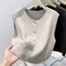 K Vest, Loose Plus Size Knit Sweater, Versatile And Fashionable New Style, Thin Base, Casual. No Accessories_ecoleips.com