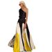 2025 Spring Summer New Women's Fashion Export Style Color Block Off-Shoulder Printed Slim Fit Long Dress_ecoleips.com