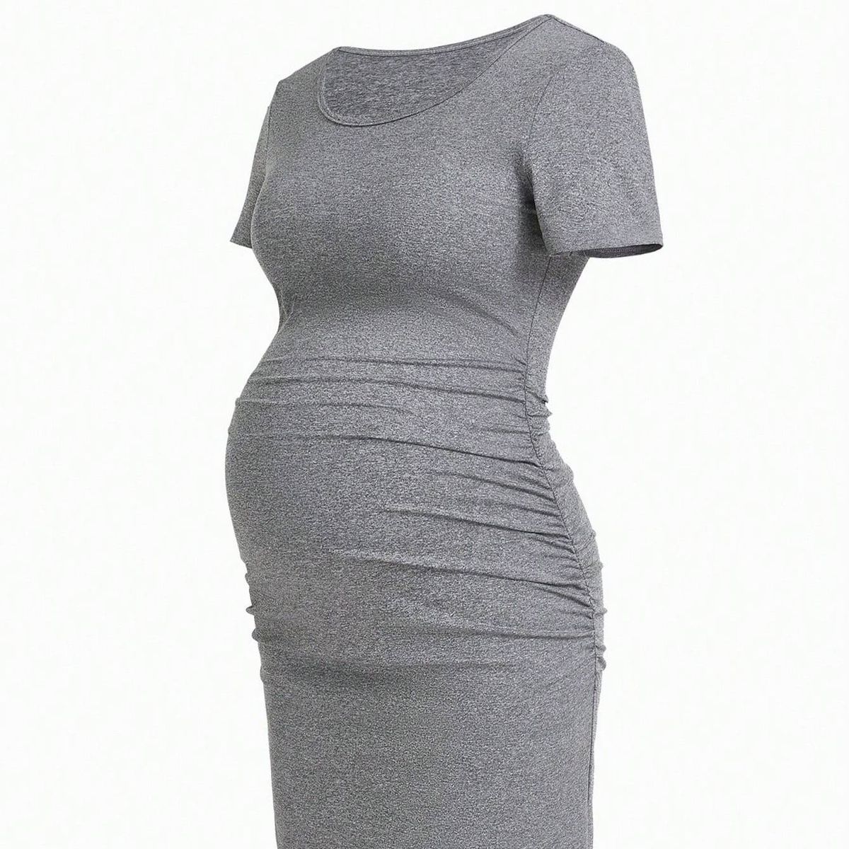 Women's Clothing Slim Sexy Hip Wrapped Solid Color Waist Lifting Belly Lifting Casual Slim Pregnant Dress_ecoleips.com