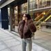 Kardashian-Inspired Faux Fur Coat Women - Short Plush Jacket With Fox Collar, Black & Brown, S/M_ecoleips.com
