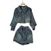Retro Hong Kong Style Denim Shorts & Printed Jacket Set – Vintage-Inspired 2-Piece Outfit For Women (S-L)_ecoleips.com