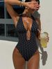 Women's Clothing European And American Style Sexy One Piece Swimsuit Polka Dot Print Slimming Tight Fit For Formal & Casual For Women_ecoleips.com