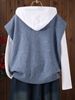Plus Size V-Neck Knit Vest With Colorful Buttons, Loose Sleeveless Sweater, Casual Layering Top For Women_ecoleips.com