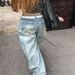 Spring Autumn 2027 Fashion American Retro Jeans Women Cotton High Waist Embroidery Wide Leg Washed Denim Pants XS-4XL_ecoleips.com