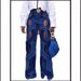 Women's Clothing Summer Casual Style Straight Tube Slim Twist Hollow Metal Button Jeans_ecoleips.com