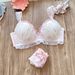 girl Long-term Japanese Style 3D Water-soluble Embroidery Cute Student Soft Cup Wireless Girl Push-up Comfortable Bra Set_ecoleips.com