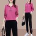 "Women's Trendy Letter Print Tracksuit Set Zip-Up Hoodie & Jogger Pants Casual Spring Outfit"_ecoleips.com