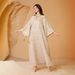 Elegant Muslim Abaya Dress With Embroidered Lace And Sequins - Long Sleeve Flared Gown For Women_ecoleips.com