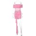Women's Sexy Strapless Off-Shoulder Spliced See-Through Bodycon Dress Mini Skirt Belted European American Style E-Commerce Fashion_ecoleips.com