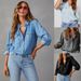 Women's Clothing Women's Long Sleeved Denim Shirt Casual Lapel Single Breasted European And American Style Autumn Fashion_ecoleips.com