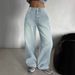 American Retro Washed Distressed Wide-leg Jeans For Women, New Summer Style, High-waisted, Straight Cut, Slimming,_ecoleips.com