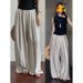 Women's Clothing Retro Printed Wide Leg Pants New Summer Lazy Style Linen Casual Pants_ecoleips.com