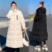 Oversized Knee-Length Puffer Coat – Thick Polyester Cotton Winter Jacket With Hood, 3D Embroidery For Women_ecoleips.com