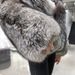 Faux Fur Coat Women’s Short Jacket – Fashionable Fox Fur Imitation Outerwear (Silver Fox, Square Neck/V-Neck, Polyester Blend)_ecoleips.com