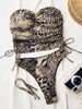 Women's Clothing Women's Sexy Leopard Print Color Blocking Strappy Bikini European American Style Solid Color Nylon Two Piece Swimsuit_ecoleips.com