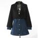 New Women's Slim Fit Denim Patchwork Suit Jacket Faux Two Piece Mid Length Top Casual Style In Blue_ecoleips.com