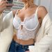 Women's French Style Sexy Pure Lace Camisole Hollow Design Eyelash Lace Top Alluring Fashion_ecoleips.com