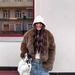 Oversized Faux Fox Fur Coat Women's - Streetwear Cropped Jacket With Round Neck, Vegan Fur Coat For Casual Chic (Coffee/White/Black/Gold-Tipped)_ecoleips.com