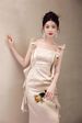 Champagne Colored Bridesmaid Dress for Women High Quality Satin Wedding Party Wear Perfect for Petite Women And Everyday Use_ecoleips.com