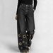 High-Waisted Loose-Fitting Cutout Jeans Metallic Eyelets Hollowed out Detail Wholesale Denim Trousers_ecoleips.com