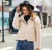 Flash Fleece New Autumn And Winter Women's Cardigan Zipper Long-sleeved Plush Splicing Jacket_ecoleips.com