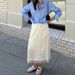 Talenza Lace Border Skirt Women's Fashion Lace Up High Waist Solid Patchwork Skirt Summer Female Office Lady Elegant Chic Skirts_ecoleips.com
