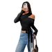 Voya Women's 2026 Spring/Summer New Street Trendy T-shirt Irregular Design Long Sleeve Top_ecoleips.com