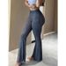 Women's Clothing Fashion High Waist Slim Fit Hip Lift Solid Color Flared Yoga Pants Casual Fitness Sports Trousers_ecoleips.com