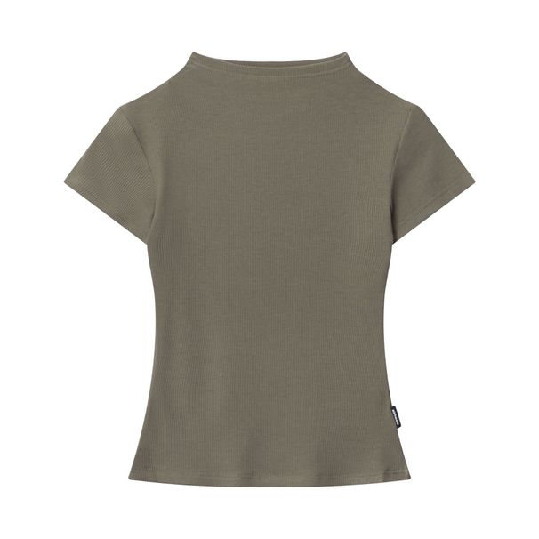 HeyHenry Niche Slim Fit T-Shirt for Women Feminine round Neck Short Sleeve Solid Color Cropped Top Slimming Effect Instagram Style_ecoleips.com