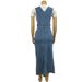 New European American Style Women's Denim Outfit: Round-neck Short-sleeve T-shirt And Deep V-neck Waist-cinching Slit_ecoleips.com