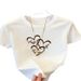 New European And American plus Size Crew Neck T-Shirt Loose Casual Short Sleeve Printed Top for Women_ecoleips.com