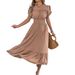 2026 Spring/Summer European And American Casual Ruffled Short-Sleeve Gathered Waist Long Skirt Cross-Border_ecoleips.com