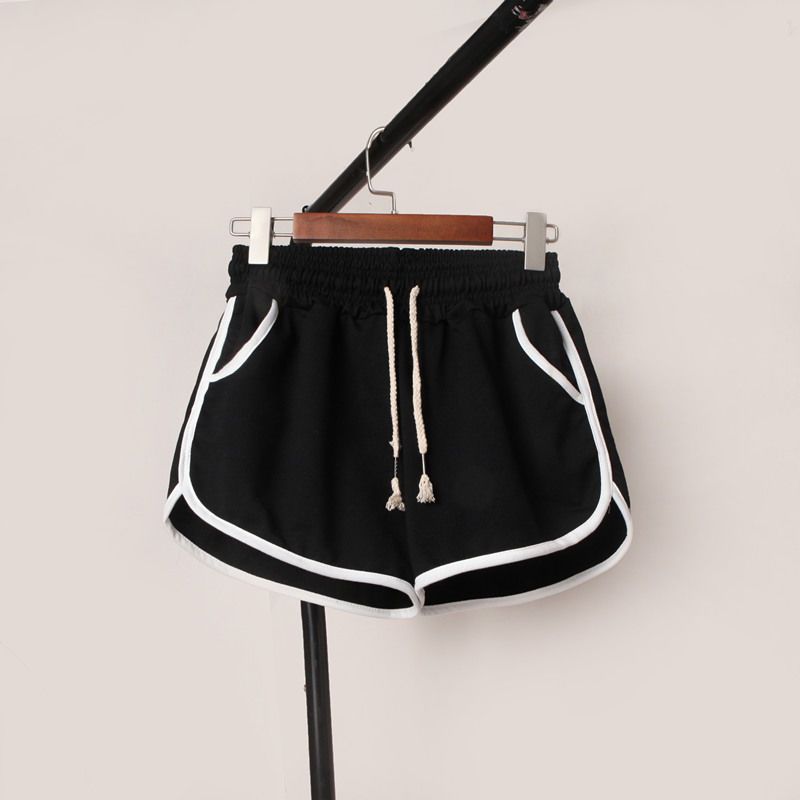 plus Size Pajama Trousers Women's Sports Shorts High Waist Solid Colour Wide Leg Trousers Elastic Waistband Pocket Pajama Trouse_ecoleips.com