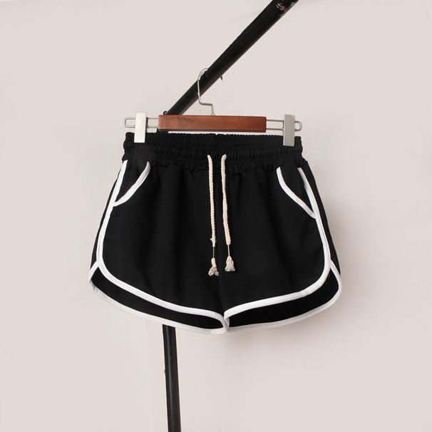 plus Size Pajama Trousers Women's Sports Shorts High Waist Solid Colour Wide Leg Trousers Elastic Waistband Pocket Pajama Trouse_ecoleips.com