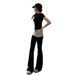 Aria Basics 2025 New Style Cuffed Low Waist Flared Women's Hot Summer Thin American High Street Wide Leg Long Pants_ecoleips.com