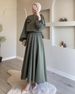 Muslim Women's Loose Lantern Top And Skirt Set Dubai Middle East Floral Long-Sleeved Two-Piece Fashion Dress Polyester_ecoleips.com