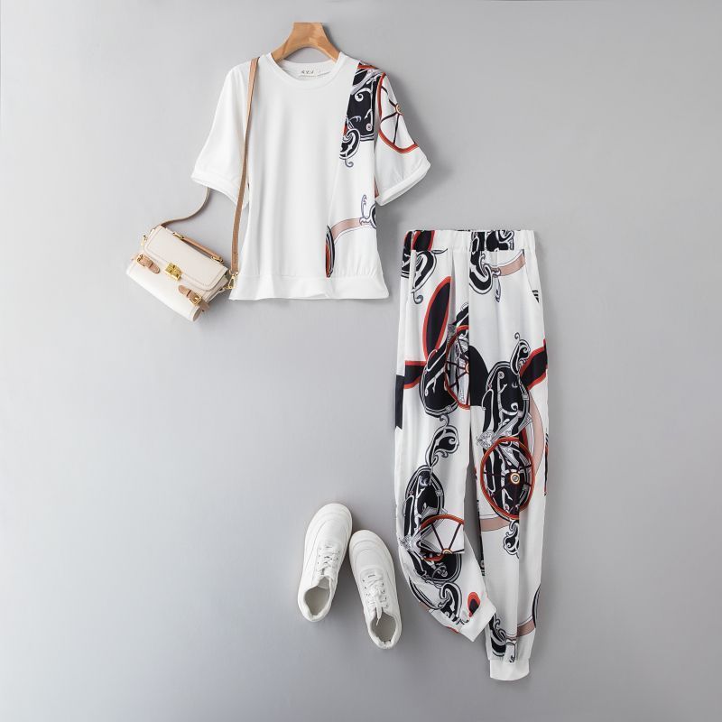 Women's Clothing Short Sleeved Sportswear Suits Summer New Style Fashionable Casual Slim Two Piece Suit_ecoleips.com