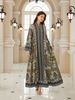 New Middle East Ethnic Style V-Neck Long Sleeve Printed Dress, Loose Fit Maxi Dress For Women, Fashionable And Comfortable_ecoleips.com