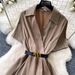 Women's A-Line Long Dress With Collar Short Sleeves Sophisticated Style For Summer And Commuting_ecoleips.com