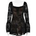Women's Clothing Ins Lace New Trumpet Sleeve Tube Top Dress Sexy Hot Girl Casual Backpack Hip Short Skirt_ecoleips.com