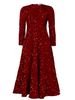 Aria Basics Aria Basics D469 Cross-Border New Women's Clothing Round Neck Long Sleeve Solid Color Sequin High Waist Elegant Mid-Length European_ecoleips.com