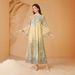 Women's Long Robe Dress Embroidered Fabric Printed with Rhinestones Cross Border Style Muslim Fashion 241101_ecoleips.com