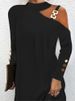 Fashion Women Solid Casual Dress Autumn Winter Female Elegant Long Sleeve Metal Buckle Halter Neck Casual Mini Dress Robe Femme_ecoleips.com