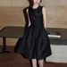 Avenemen/Sleeveless Waist Hepburn Skirt/Slim Design Medium To Long Three Dimensional A-Line Skirt Dress For Women_ecoleips.com