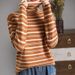 A High-Neck Casual Women's T-Shirt Top, Perfect For Autumn/Winter Wear As A Retro-Style Layering Piece For Daily Commuti_ecoleips.com