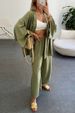 Women's Clothing New Cotton And Linen Suit Cardigan Long Sleeved Top Pocket Wide Leg Trousers Two Piece Set_ecoleips.com