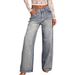 2025 Cross-Border Hot-Selling Women's Straight-Leg Denim Pants Elegant Fashion Casual Mid-Waist Stretch Rhinestone Jeans_ecoleips.com