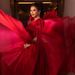 Elegant One-Shoulder Red Evening Gown Floor-Length Sophisticated Dress for Parties And Galas Women's Clothing_ecoleips.com