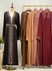 Hot Selling Ramadan Rhinestone Cardigan Islamic Dresses With Pockets Kebaya Muslim Kimono Abaya Dubai Modest Clothing Women Red_ecoleips.com